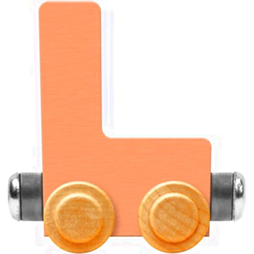 Maple Landmark NameTrain Pastel Letter Car L - Made in USA (Orange)