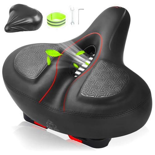 Zacro Oversized Bike Seat, Comfort Bike Seat Cushion for Peloton Bike/Bike+, Wide Bike Seat for Men Women, Bicycle Saddle Replacement Compatible with Exercise Spin Stationary Mountain Road Bike Ebike