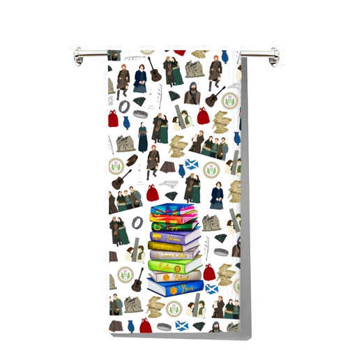 LEVLO Claire Randall Kitchen Towel Claire & Jamie Fans Gift Colum Tea Towel TV Show Fans Housewarming Gift (Bas KT)