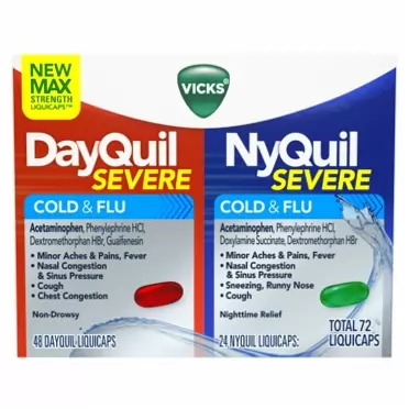 Vicks DayQuil/NyQuil Severe Cold & Flu Relief LiquiCaps Combo Pack, 72 ct.