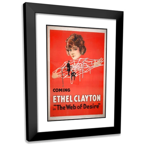 ArtDirect Anonymous 14x18 Black Modern Frame and Double Matted Museum Art Print Titled - The Web of Desire (1917)