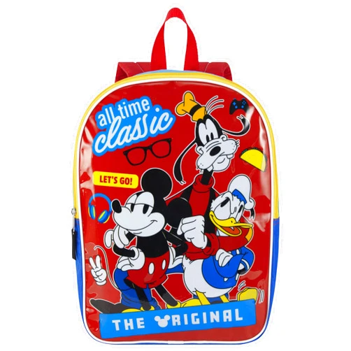 Disney Mickey Mouse Backpack for Kids 15” | Cute Mickey Mouse Bookbag for Boys | Padded Straps & Large Zip Compartment | Mickey Mouse Back to School Supplies