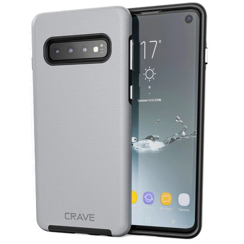 Crave Dual Guard Galaxy S10 Case - Shockproof, Dual Layer Protection, Slate Color, Bumper Design
