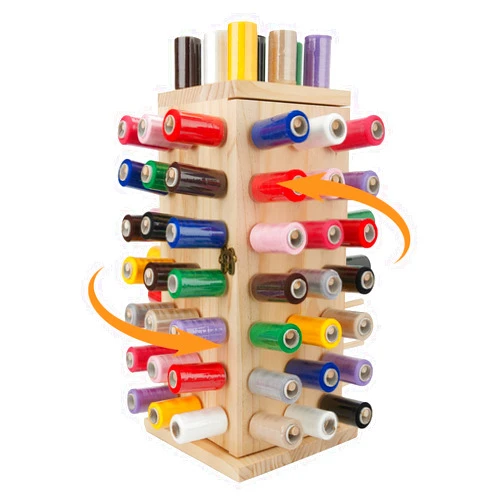 Gyuele 93 Spools Thread Holder Stand 360° Fully Rotating Wooden Thread Rack/Thread Holder Organizer for Sewing, Quilting, Embroidery, Hair-braiding and Jewelry