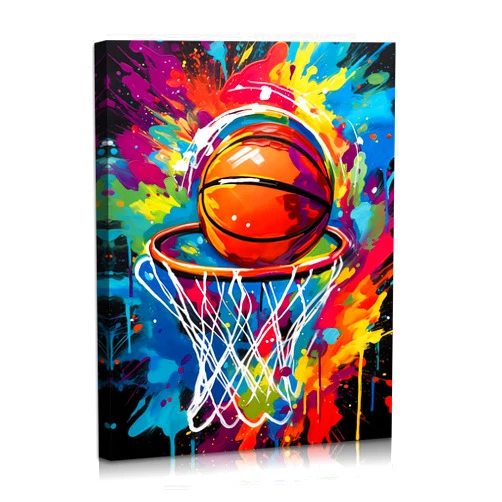 Typruye Graffiti Basketball Wall Art Street Pop Canvas Posters Basketball Posters Inspirational Basketball Sports Art Prints for Boy's Room Teenager Room Framed 12