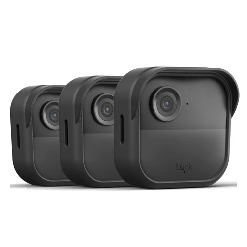 COOLWUFAN Camera Silicone Skin Cover for All-New Blink Outdoor 4 (4th Gen), COOLWUFAN Anti-Scratch Silicone Case Provides full Camera Protection, Camera Accessories for Blink, Black (3 Packs)