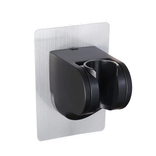 GwernKB Black Shower Head Holder Strong Adhesive No Drilling Wall Mount Adjustable Handheld Showerhead Bracket for RV Kids Bathroom Shower,Fix Firmly and Use Conveniently