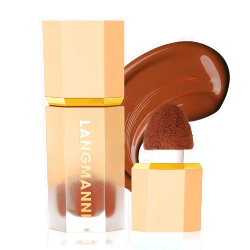 BEFIVECOK Liquid Contour Stick Makeup - Cream Face Contour Wand with Cushion Applicator, Natural Matte Long Lasting Creamy Bronzer Contour, Lightweight Silky Blendable for Contouring Makeup (#03 DARK)