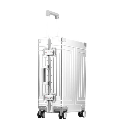 feilario 20in All Aluminum Luggage Hard Shell Carry On Suitcase Zipperless 360° Spinner Wheels Luggage - with 4 Anti-crash Corners