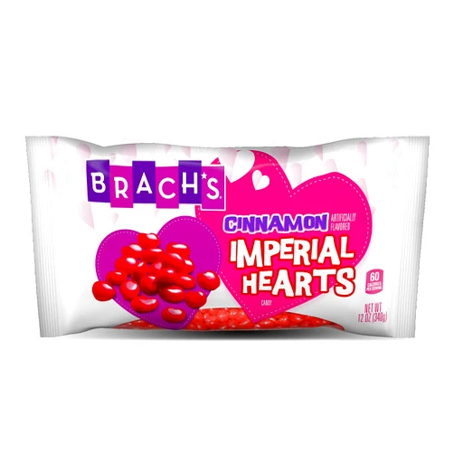 Brach's Cinnamon Imperial Valentine’s Day Hearts Hard Candy | Cinnamon Heart Candy | Old Fashioned Candy | Cinnamon Candy Hearts For Baking, 12 Oz Bag