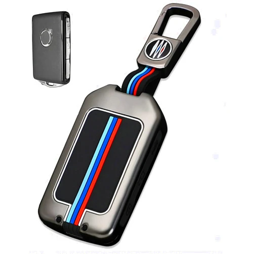 YONUFI for Volvo Key Fob Cover Case Metal Smart Key Holder protector Compatible for XC60 XC90 XC40 S60 S90 V60 V90 (VOB-Gray)