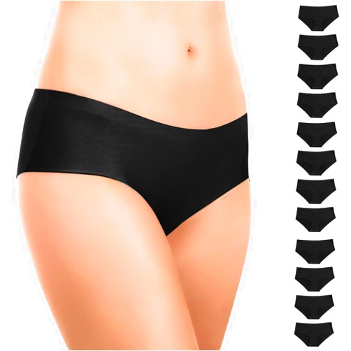 Alyce Ives Intimates Seamless Bikini Underwear for Women, 12 Pack No Show Panties, Laser Cut, Invisible under Yoga Pants