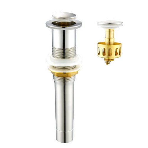 Ultimate Unicorn Pop up Sink Drain Stopper for Bathroom Vessel Vanity Sink Art Basin Brushed Nickel ，Small Cap Without Overflow, Metal Pop-up Drain Strainer with Detachable Basket Stopper