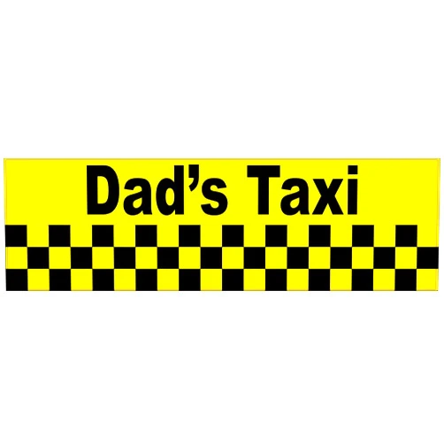StickerTalk Dads Taxi Vinyl Sticker, 10 inches by 3 inches