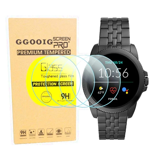 GGOOIG 4-Pack for NEW Fossil Men's Gen 5E 44mm Screen Protector, 2.5D 9H Hardness Tempered Glass Screen Protector for Fossil Men's Gen 5E 44mm Smartwatch