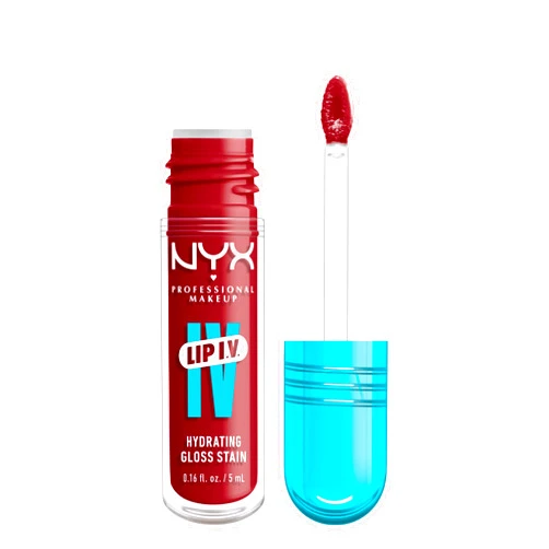 NYX PROFESSIONAL MAKEUP Lip IV Hydrating Gloss Serum, Lip Stain with 12HR Hydration - Berry Thirsty (Red Lip Gloss)