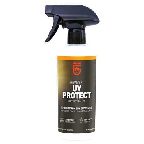 GEAR AID UV Protectant and Conditioner Spray, Apply to Outdoor Gear Made of Plastic, Vinyl, Neoprene such as Tents, Boat Covers, Kayaks and More to Prevent Cracking, Discoloration and Fading, 16.9 oz