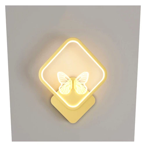 DVZAIQWPC Wall Lamp Light Led Wall Sconce Butterfly Square Wall Lamp, 15W Modern Living Room Decor Wall Light, Indoor Headboard Sconces Modern Wall Mounted Lamps Compatible with Bedroom Bedside Hallwa