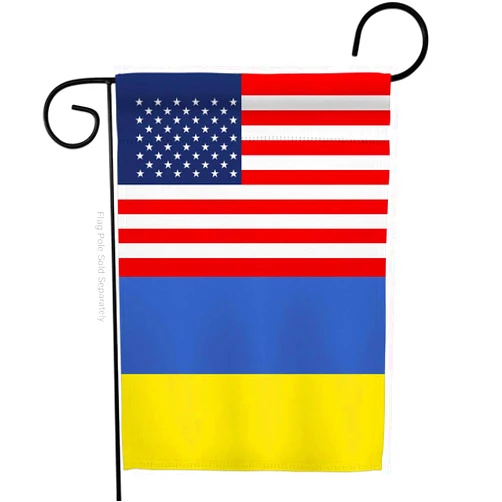 Americana Home & Garden Ukrainian Flag Ukraine US Friendship Garden Ucrania Home Decor Indoor Tapestry World Country - Outdoor Decorations House Banner Wall Hanging Small Yard Stand With Ukrainian Gifts Made In USA