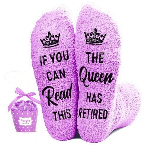 HAPPYPOP Funny Gifts Ideas Socks for Women - Retirement Gifts, Retired Gifts Mom, Funny Realtor Retired Socks
