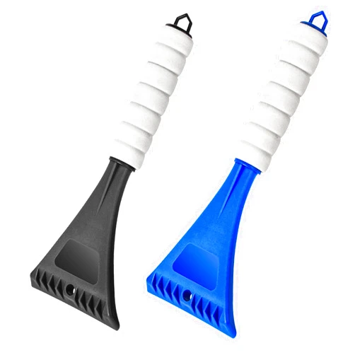 Qoosea 2 Pack Ice Scrapers for Car Windshield 10'' Ice Snow Frost Removal Scraper with Foam Handle Ice Scraper for Truck SUV Car Window (Black & Blue)