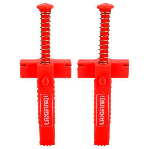 Thincol Brick Line Clips Line Runners, 3.5-4.7 Inch Clamp Width Brick Line for Positioning, Bricklaying Pullers Line Stretchers(Pairs)(Red)