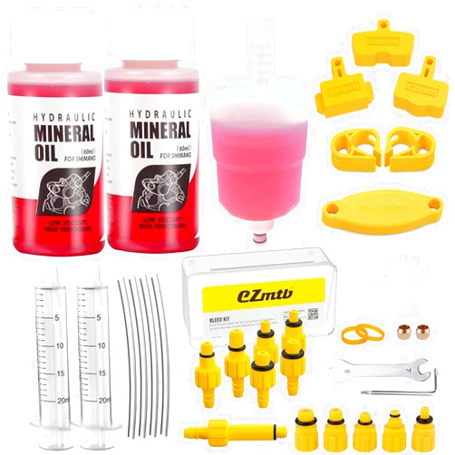 ROWYOU Brake Bleed Kit for Shimano, TEKTRO, TRP Hydraulic Disc Brakes, 2024 Upgrade Mountain Brake Bleed Kit with 120ml/4oz High Performance Mineral Brake Fluid for MTB/Road Bike Brake