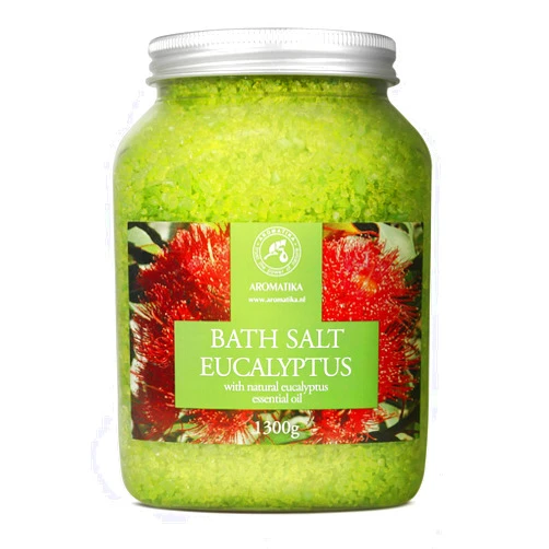AROMATIKA trust the power of nature Sea Salt Eucalyptus with Natural Eucalyptus Essential Oil 46 Oz - Eucaliptus Bath Salts - Best for Good Sleep - Stress Relief - Beauty - Relaxing - Bathing - Body Care