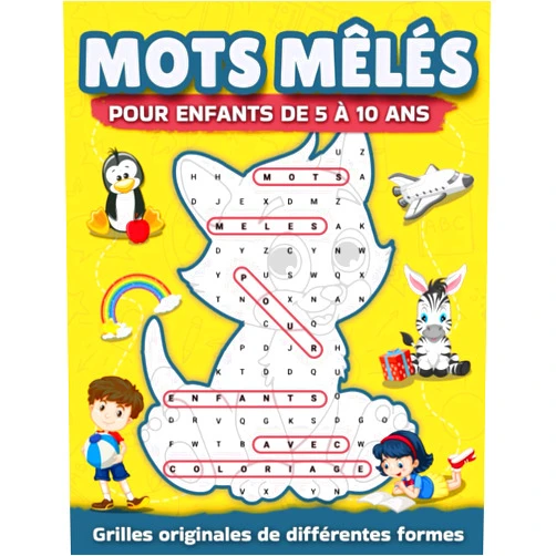 Les éditions Quéducatif Mots mêlés pour enfants de 5 à 10 ans: Jeux de mots cachés originaux de différentes formes avec plusieurs niveaux de difficultés et coloriage | Gros ... mots cachés pour enfants) (French Edition)