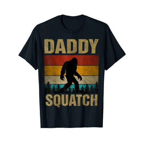 Vintage Bigfoot Sasquatch Family Funny Apparel Daddy Squatch Bigfoot Dad Sasquatch Yeti Family Matching T-Shirt