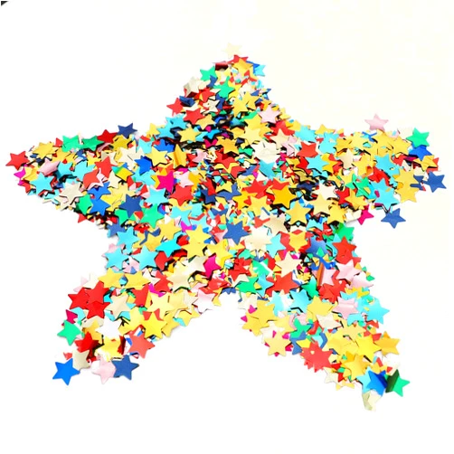 SIPRKAICT Multicolor Metallic Foil Confetti(0.59 inch) Star Glitter Rainbow Table Confetti for Party Wedding Decorations,2.11 OZ per pack(60g)