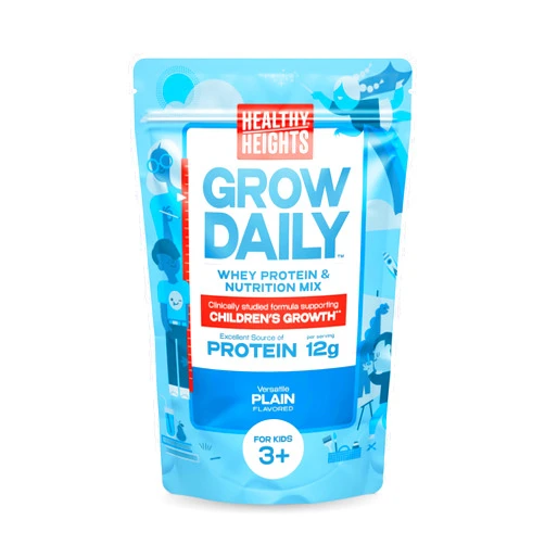Healthy Heights Grow Daily Protein Powder (Plain) - Developed by Pediatricians - High in Protein Nutritional Shake - Contains Key Vitamins & Minerals with No Added Sugar