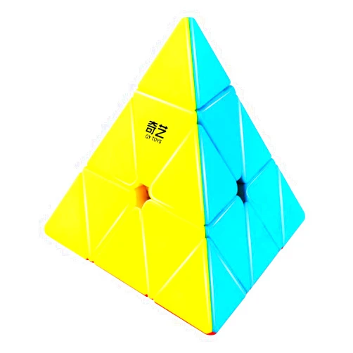 D-FantiX QYTOYS Qiming Pyramid Speed Cube Stickerless Triangle Cube 3x3 Puzzle