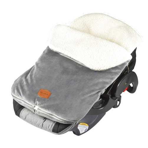 TOMY JJ Cole Bundle Me Winter Baby Car Seat Cover and Bunting Bag — Original — Graphite Gray — Sherpa Lined Baby Carrier Cover — Winter Baby Essentials