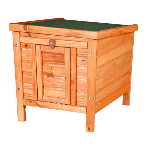 TRIXIE Small Pet House, Wooden Outdoor Shelter, Weatherproof Pet Home, Ideal for Cats, Rabbits, Bunnies, Guinea Pigs, Brown