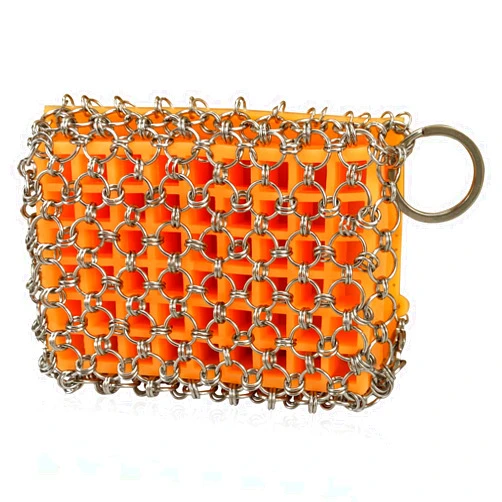 AGWSUOKE Cast Iron Cleaner, Chainmail Silicone Scrubber with Good Grips, Stainless Steel Metal Scraper Brush, House Cleaning for Lodge Cast Iron Skillet, Cookware, Pans, Dishwasher Safe