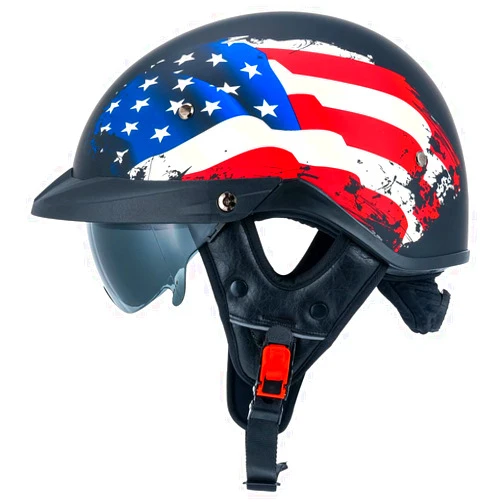 Myamis Pit Boss Half Helmet Motorcycle Men Women Dot Approved Novelty Cruiser Retro Half Face Helmets with Visor Custom Fit MH118