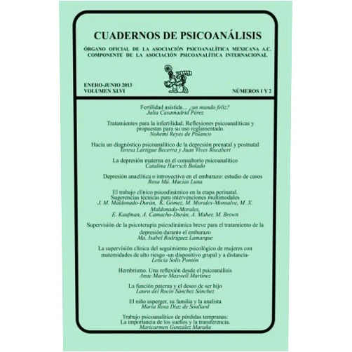 Julia Casamadrid Pérez,M. Ximena Maldonado-Morales,,Emilia Kaufman,Angela Camacho-Durán,Ahmed Maher,Matthew Brown,Ma. Isabel Rodríguez Lamarque,Leticia Solís Pontón,Anne Marie Maxwell Martínez,Laura del Rocío Sánchez Sánchez CUADERNOS DE PSICOANÁLISIS, ENERO-JUNIO 2013 VOL XLVI, núms. 1 y 2 (Spanish Edition)
