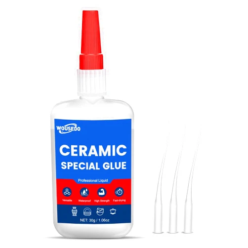 WOUSEDO 30g Ceramic Super Glue, Instant Bond High Strength Waterproof Adhesive for Porcelain,Clay Pots,Figurine, Pottery, Dishes Repair, DIY Crafts.