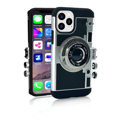 Mscomft New Emily in Paris Phone Case, Vintage Camera Phone Case for iPhone 11/12 Pro Max,3D Vintage Camera Design Phone case That Looks Like a Camera,with Long Anti-Lost Lanyard (For iphone 12 pro)