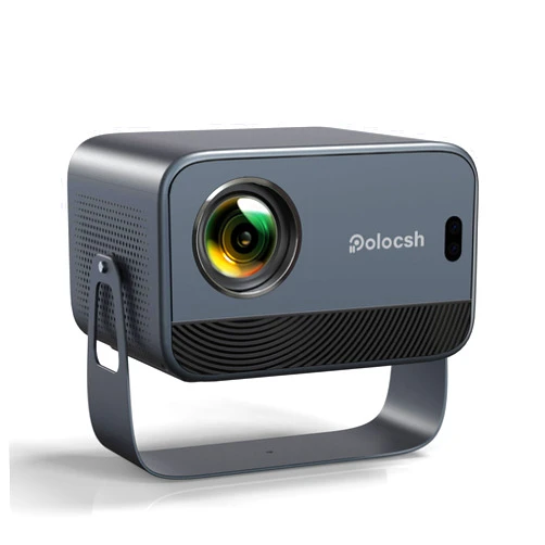 Polocsh Smart Projector, Native 1080P Projector with WiFi and Bluetooth ,600 ANSI Outdoor Movie Projector with Electric Focus & Auto Keystone Compatible with Iphone Android / Ipad/ Laptop （‎Grey）