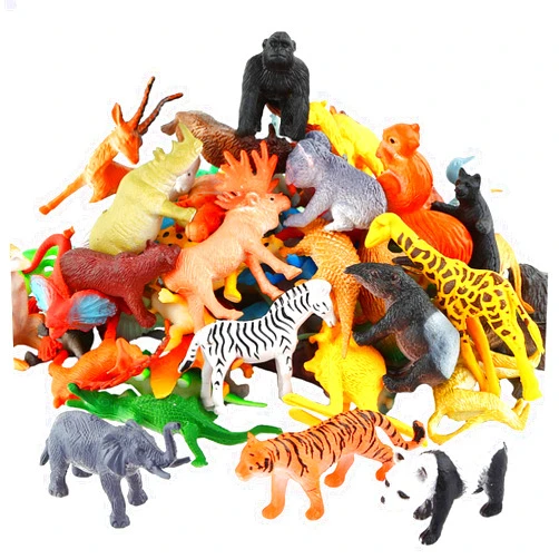 ValeforToy Animals Figure,54 Piece Mini Jungle Toys Set,ValeforToy Realistic Wild Vinyl Plastic Animal Learning Party Favors for Boys Girls Kids Toddlers Forest Small Playset Cupcake Topper
