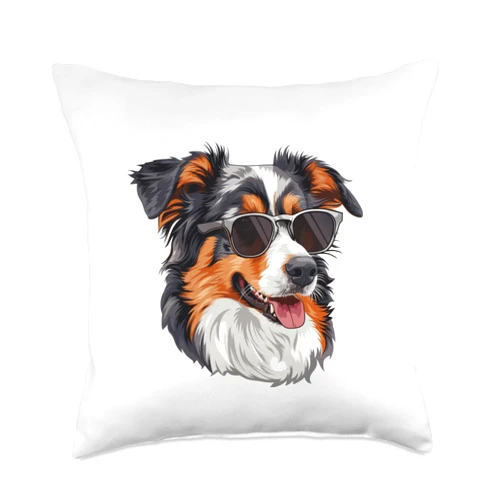 Öaustralianshepherd Australian Shepherd Dog Sunglasses Throw Pillow