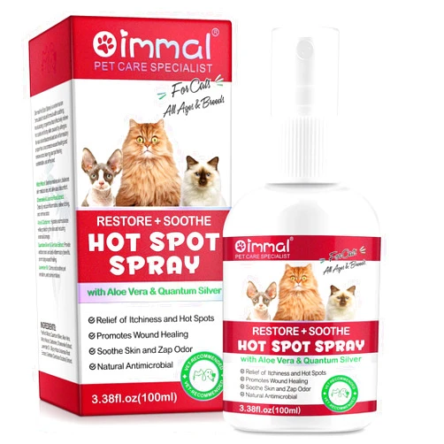 VOSIFSDIY Hot Spot Spray for Cats, Itch Relief for Cats, Relieve Irritated Skin, Long Lasting Moisturizing, Emotional Soothing,Pure Plant-Based Ingredients-100ml(2PCS)