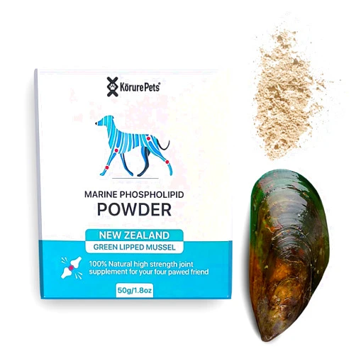 Kōrure Pets Dog Hip and Joint Care, Green Lipped Mussel Health Powder, Hip and Joint Supplement Dogs, Natural Glucosamine for Dogs, Omega-3 Rich Dog joint supplement Cartilage Repair and Flexibility 1.8oz