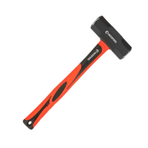 INTERTOOL 3-Pound Sledge Hammer, Drilling Crack Hammer, Reinforced Steel, 12” Shock Absorbing Handle HT-0241