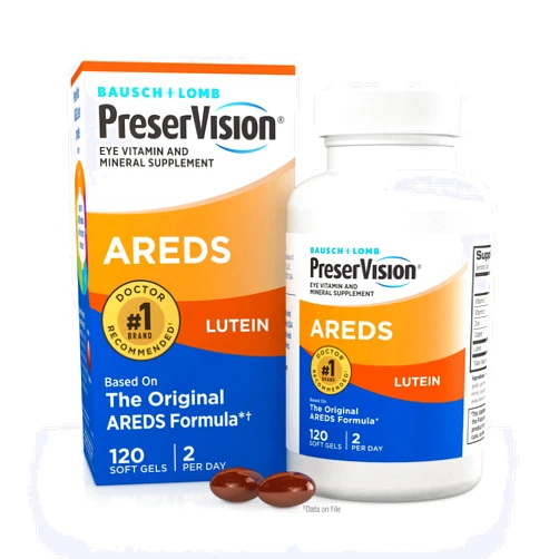 PreserVision AREDS Eye Vitamin & Mineral Supplement, by Bausch + Lomb, 120 Count Bottle (Soft Gels)