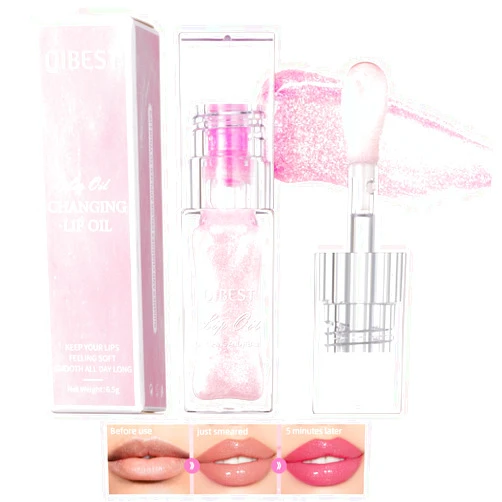 Petansy Magic Color Changing Lip Oil V2 Shimmery Glitter Lip Gloss Set 2 Pack High Shine Lip Glow Long Lasting Moisturizing Syrupy Gloss