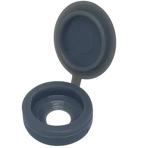 ERDANER 100pcs Plastic Hinged Screw Cover Caps,Screw Snap Covers Washer Flip,for Screw Protection Covers(Dark Gray)