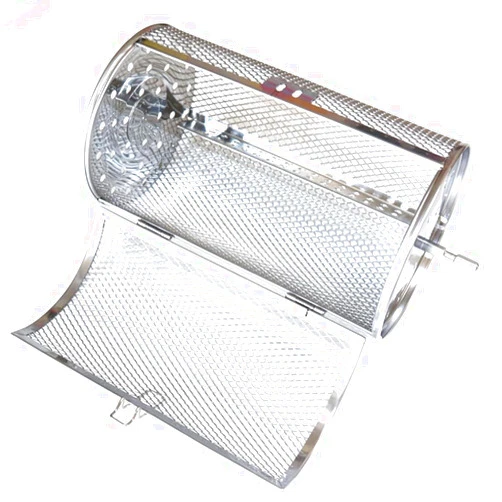 BESPORTBLE Rotisserie Basket Grill Accessories, Stainless Steel Rolling Grilling Baskets - Universal Fits for Kabobs French Fries Veggies Shrimp and Chicken